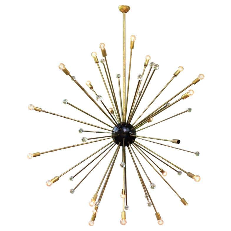 1 of 2 Murano Starburst Sputnik Chandelier, Italy, 1950s