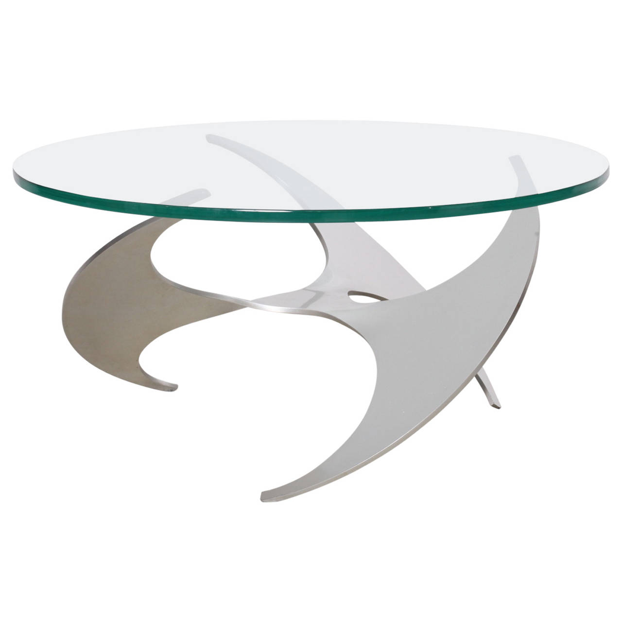 Aluminum And Glass Propeller Coffee Table By Knut Hesterberg For - Aluminum And Glass Propeller Coffee Table By Knut Hesterberg For
