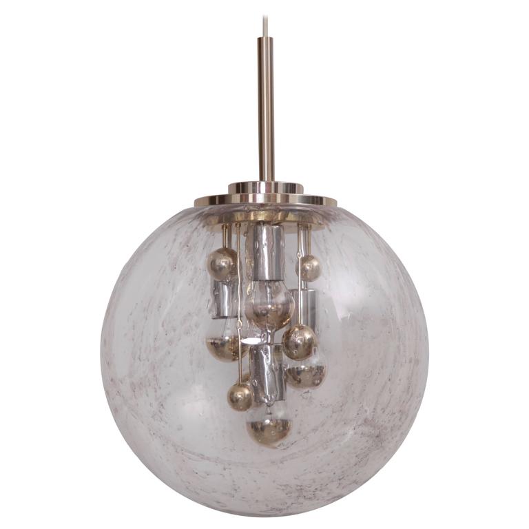 Huge Sputnik Bubble Glass Pendant Lamp by Doria