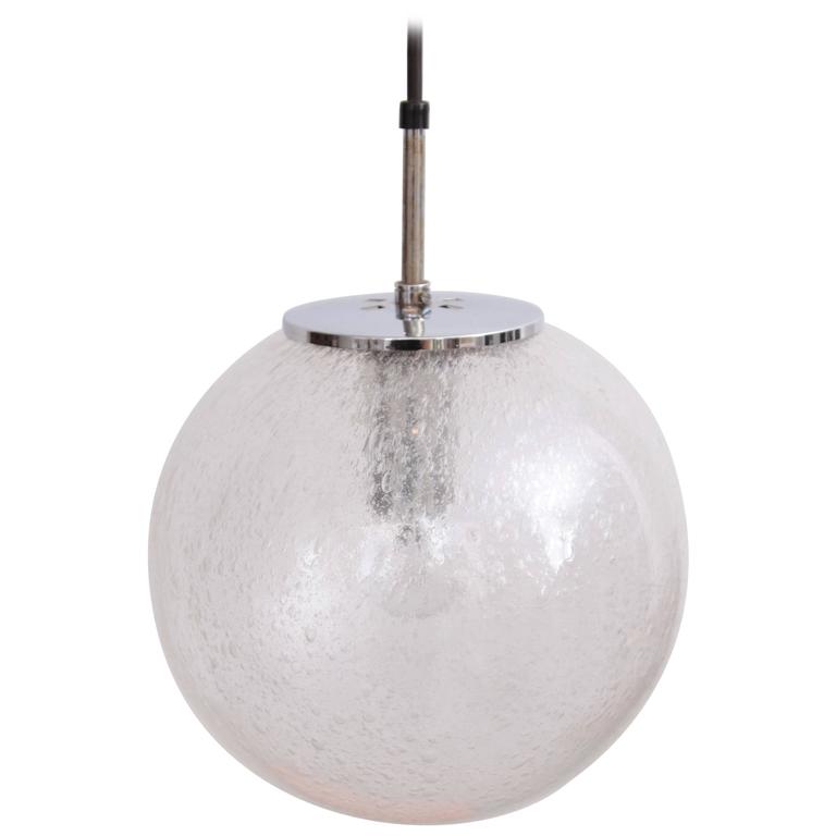 One of 20 Globe Pendant Lamps by Glashütte Limburg