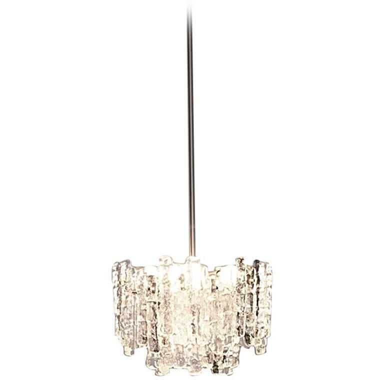 Kalmar Austria Icicle Ice Glass Viennese Chandelier from the 1960s